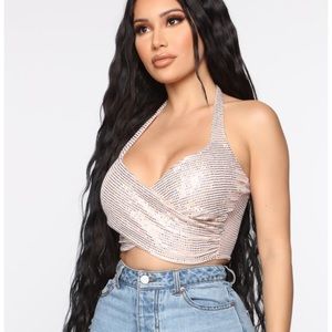 Halter sequin top